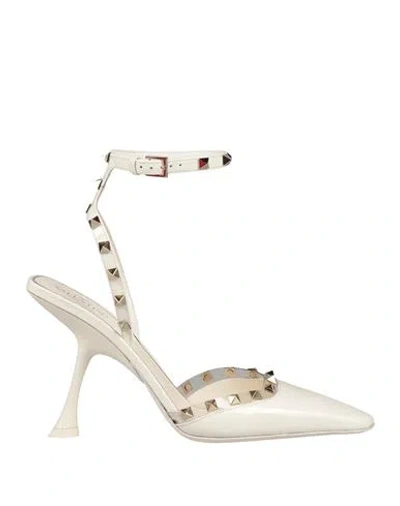 Valentino Garavani Woman Pumps White Size 9.5 Leather