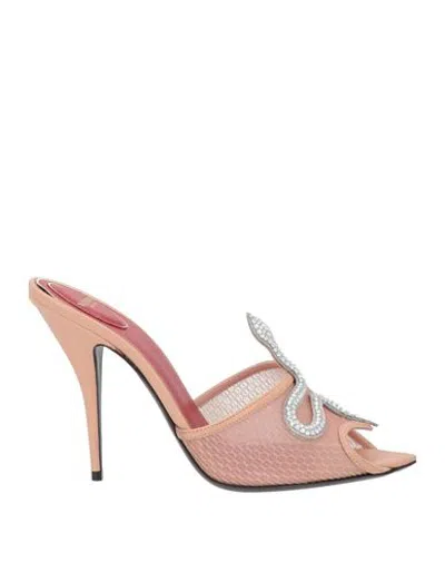 Valentino Garavani Woman Sandals Antique Rose Size 9 Textile Fibers In Pink