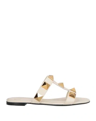 Valentino Garavani Woman Sandals Beige Size 6 Leather In Beige
