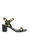 Valentino Garavani Woman Sandals Black Size 10 Soft Leather