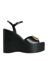 Valentino Garavani Woman Sandals Black Size 10 Soft Leather