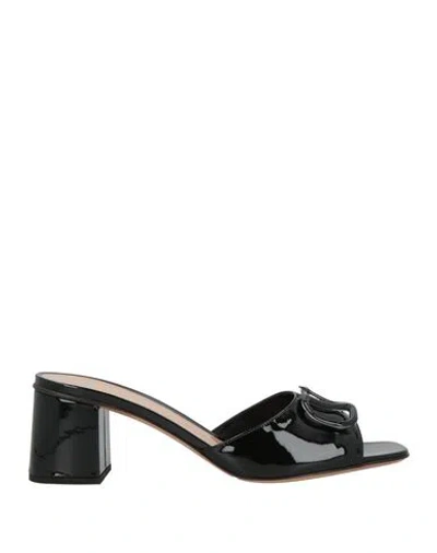 Valentino Garavani Woman Sandals Black Size 12 Leather