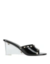Valentino Garavani Woman Sandals Black Size 5 Leather In Black