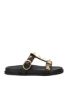 Valentino Roman Stud Leather Slides In Black