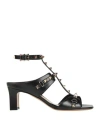 Valentino Garavani Woman Sandals Black Size 6 Leather
