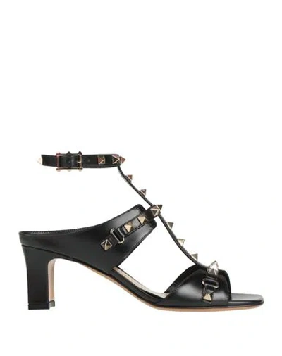 Valentino Garavani Woman Sandals Black Size 6 Leather
