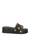 Valentino Garavani Woman Sandals Black Size 6 Leather