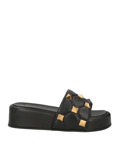 Valentino Garavani Woman Sandals Black Size 6 Leather