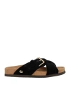 Valentino Fussfriend Velvet Slide Sandal 30mm In Black
