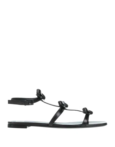 Valentino Garavani Black Leather Sandals