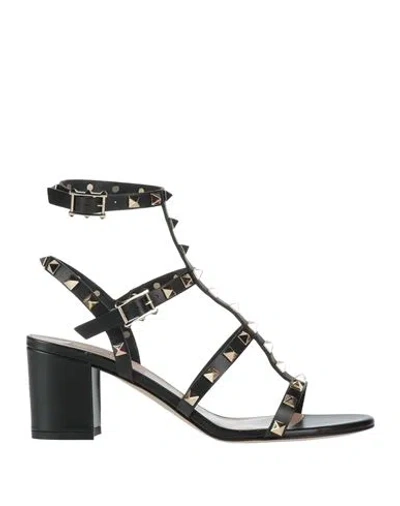 VALENTINO GARAVANI VALENTINO GARAVANI WOMAN SANDALS BLACK SIZE 6 LEATHER