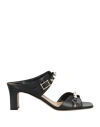 Valentino Garavani Woman Sandals Black Size 7 Leather