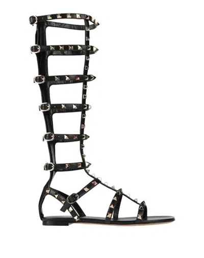 Valentino Garavani Woman Sandals Black Size 7 Leather