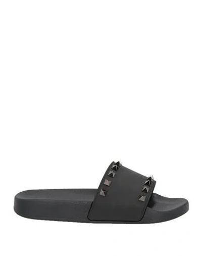 Valentino Garavani Woman Sandals Black Size 7 Rubber