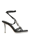 Valentino Garavani Woman Sandals Black Size 7 Textile Fibers