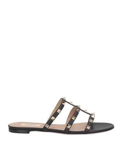 VALENTINO GARAVANI VALENTINO GARAVANI WOMAN SANDALS BLACK SIZE 6 LEATHER