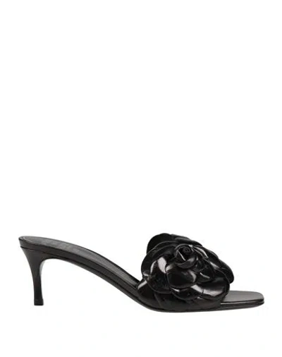 Valentino Garavani Woman Sandals Black Size 7.5 Leather