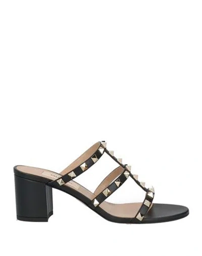 VALENTINO GARAVANI VALENTINO GARAVANI WOMAN SANDALS BLACK SIZE 4.5 LEATHER