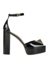 Valentino Garavani Woman Sandals Black Size 6.5 Leather In Black