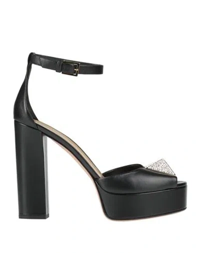 VALENTINO GARAVANI VALENTINO GARAVANI WOMAN SANDALS BLACK SIZE 8 LEATHER