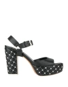 Valentino Garavani Woman Sandals Black Size 8 Leather In Black