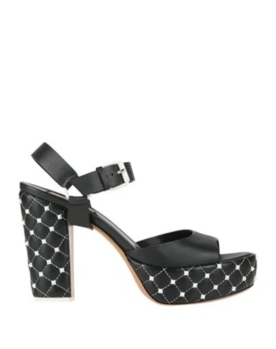 Valentino Garavani Woman Sandals Black Size 8 Leather