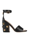 Valentino Garavani Woman Sandals Black Size 8 Leather