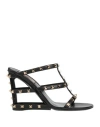 Valentino Garavani Woman Sandals Black Size 8 Leather In Black