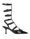 Valentino Rockstud Leather Ankle-strap Pumps In Black
