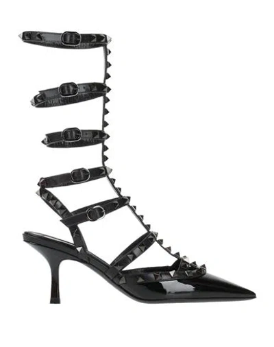 VALENTINO GARAVANI VALENTINO GARAVANI WOMAN PUMPS BLACK SIZE 8 LEATHER