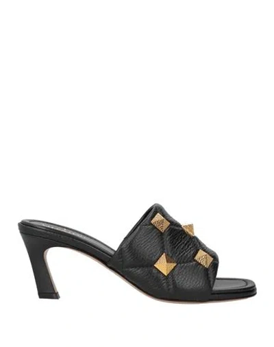 Valentino Garavani Woman Sandals Black Size 8 Soft Leather