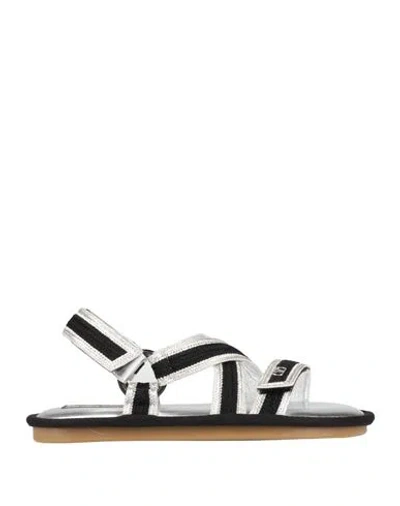 VALENTINO GARAVANI VALENTINO GARAVANI WOMAN SANDALS BLACK SIZE 8 TEXTILE FIBERS