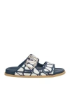 Valentino Garavani Woman Sandals Blue Size 7 Textile Fibers In Blue