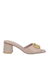 Valentino Garavani Woman Sandals Blush Size 11 Leather In Pink