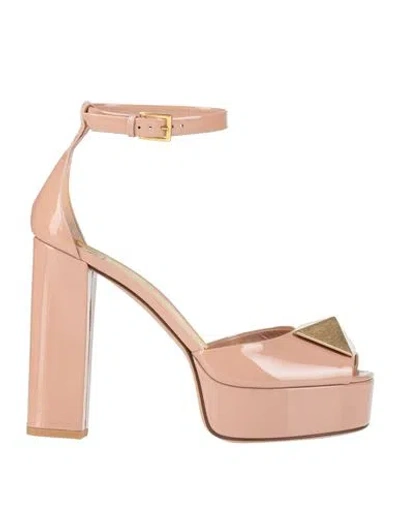VALENTINO GARAVANI VALENTINO GARAVANI WOMAN SANDALS BLUSH SIZE 8 LEATHER