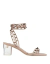 Valentino Garavani Woman Sandals Blush Size 7 Leather In Pink