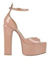 Valentino Garavani Woman Sandals Blush Size 8 Leather In Pink