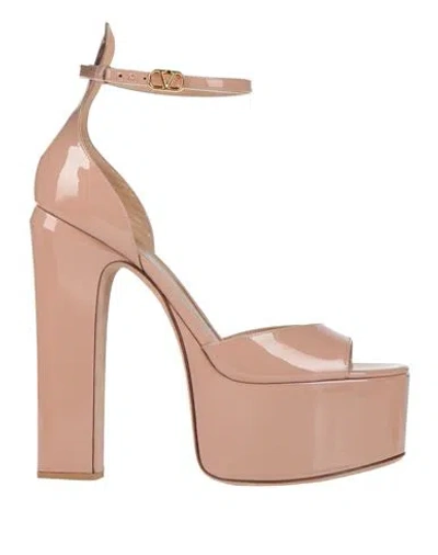 Valentino Garavani Woman Sandals Blush Size 8 Leather In Pink