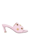 Valentino Garavani Woman Sandals Blush Size 8 Leather In Pink