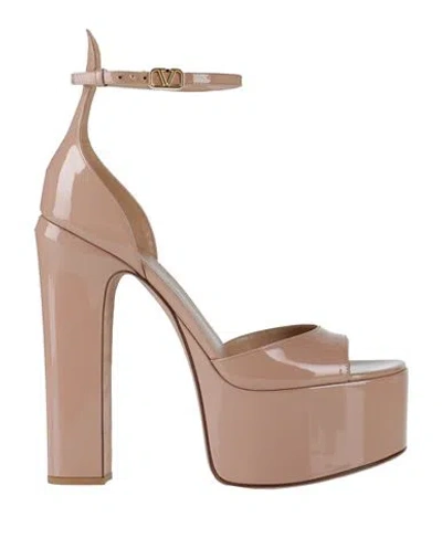 Valentino Garavani Woman Sandals Blush Size 7.5 Leather In Pink