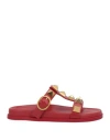 Valentino Garavani Woman Sandals Brick Size 10.5 Leather In Red