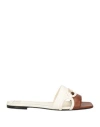Valentino Chain 1967 Leather Flat Sandals In Brown