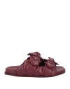 Valentino Garavani Woman Sandals Burgundy Size 8 Leather