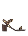 Valentino Garavani Woman Sandals Chocolate Brown Size 11 Leather