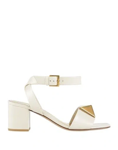 Valentino Garavani Woman Sandals Cream Size 6 Soft Leather In White