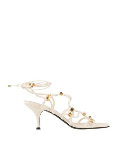 Valentino Garavani Woman Sandals Cream Size 7 Leather In White