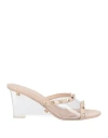 Valentino Garavani Woman Sandals Cream Size 8 Leather, Pvc - Polyvinyl Chloride In White