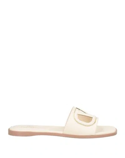 Valentino Garavani Woman Sandals Cream Size 8 Leather In White