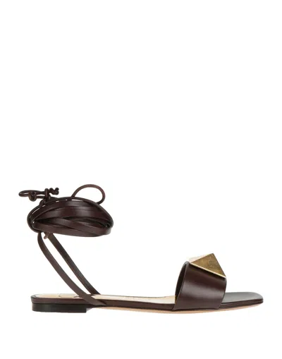 Valentino Garavani Sandals In Dark Brown