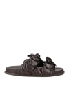 Valentino Garavani Woman Sandals Dark Brown Size 8 Leather